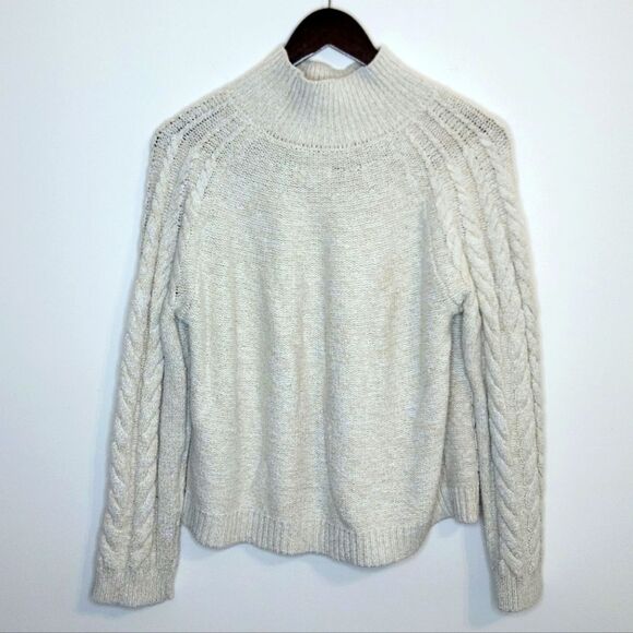 Knox Rose Cream Cable Knit Mock Neck Sweater Size XXL - Picture 5 of 10